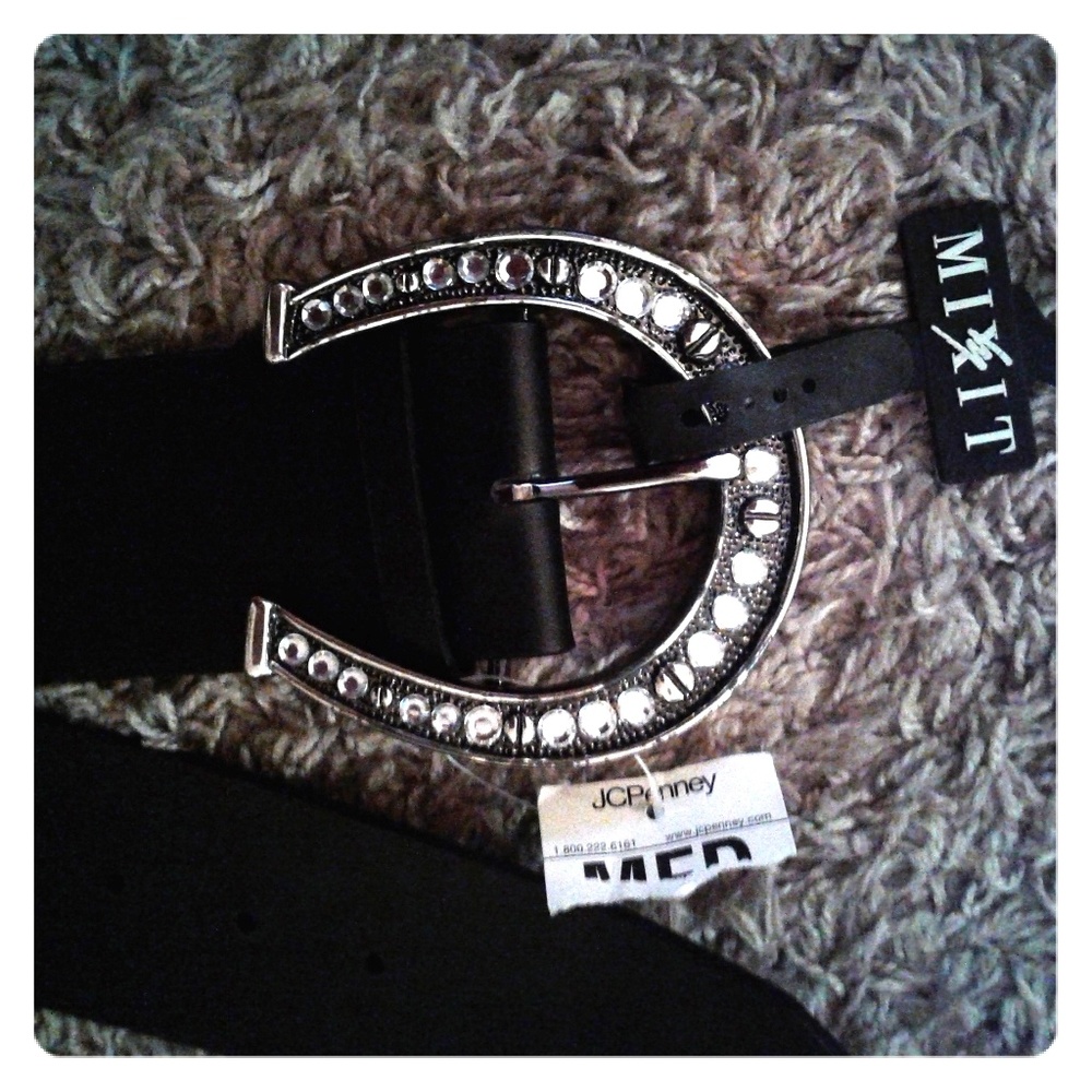 MIXIT Black Belt Horseshoe Buckle,35.5" Embellish